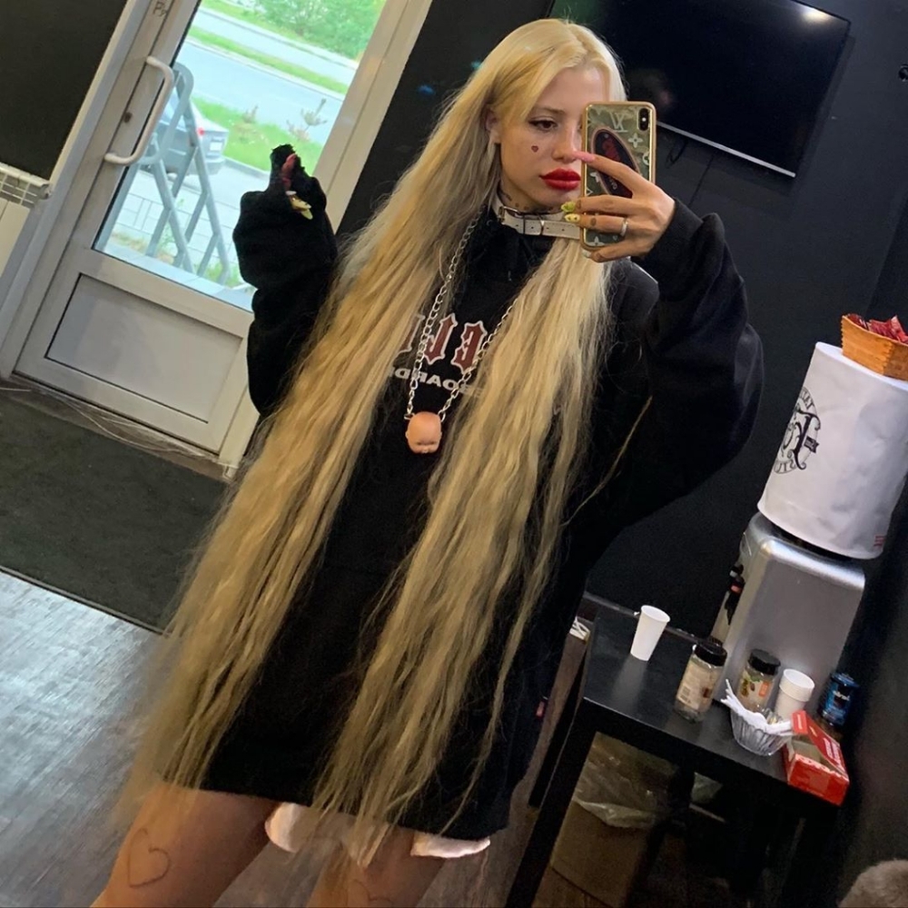 Human hair weft remy 32inch long blond extensions